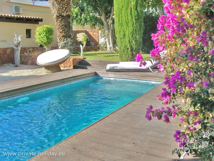Privater Pool mit Holzdeck und Bougainvillea, Arona, Teneriffa